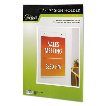 NuDell™ Clear Plastic Sign Holder, Wall Mount, 11 X 17 freeshipping - TVN Wholesale